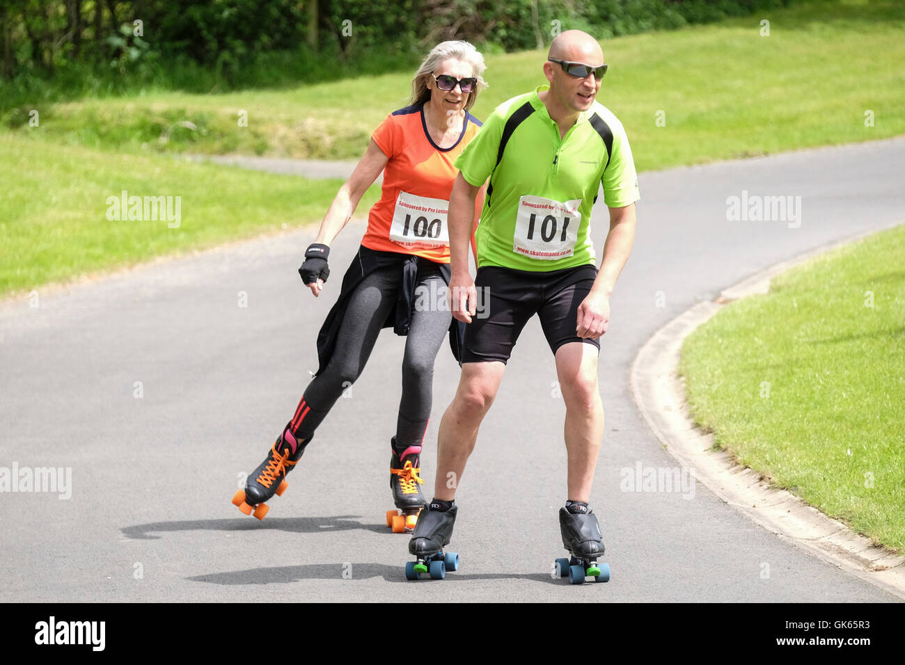 Couple Rollers Banque D'Images