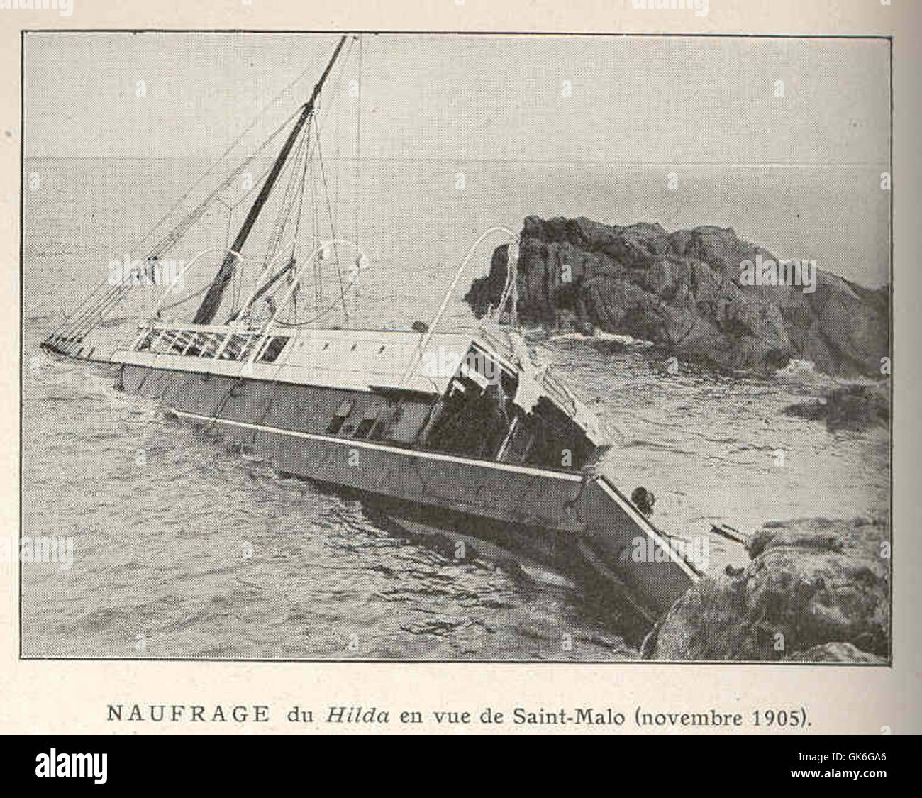 37455 Naufrage du Hilda en vue de Saint-Malo (novembre 1905) Banque D'Images