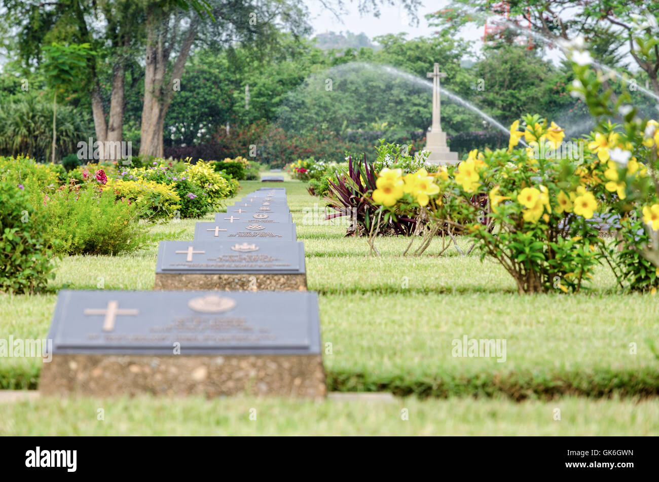 Cimetière de guerre Chungkai c'est les monuments historiques où le respect des prisonniers de la guerre mondiale 2 qui repose en paix ici Banque D'Images