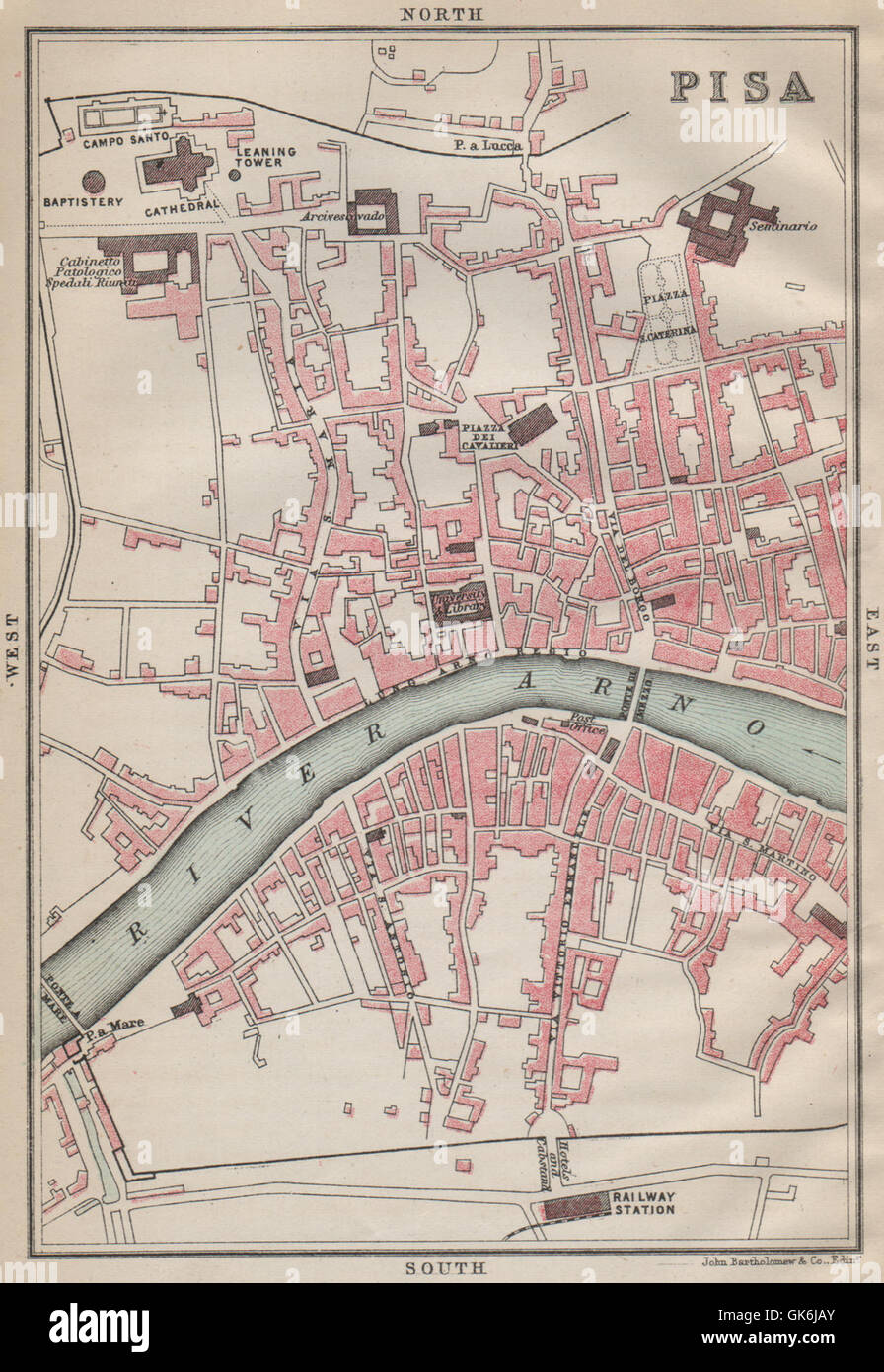 Pise Ville Antique City Plan Mappa Della Citta L Italie 10 Photo Stock Alamy