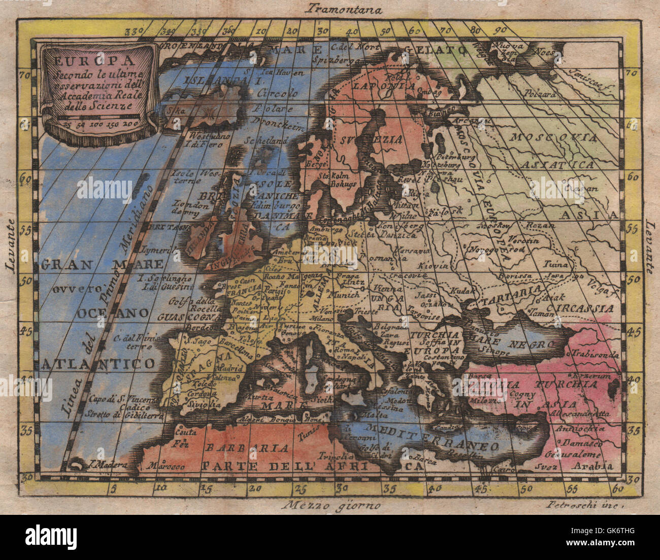 'Europa'. L'Europe. Original de la couleur. BUFFIER, 1775 carte antique Banque D'Images