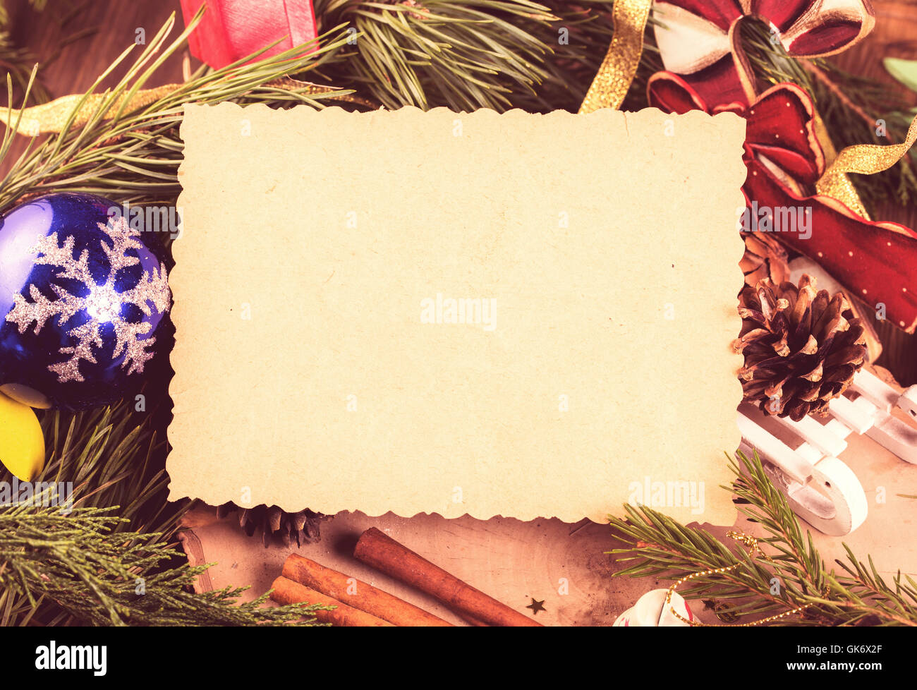 Carte de Noël vide Banque D'Images