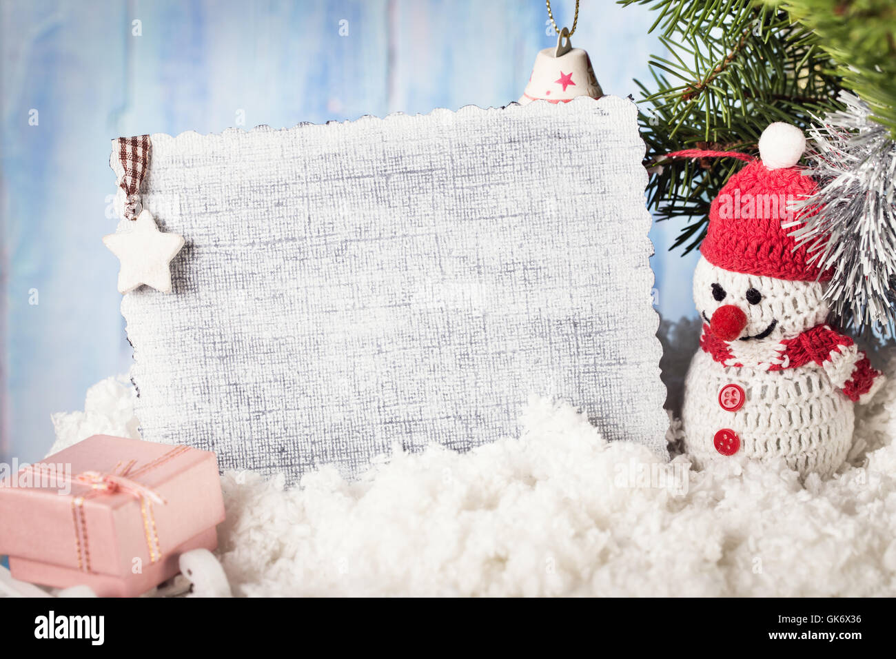 Carte de Noël vide et bonhomme Banque D'Images