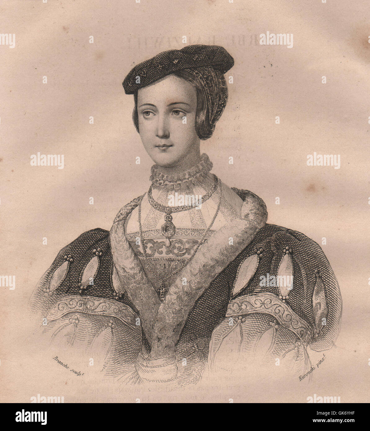 Barbara Radziwill, Reine de la Pologne et de la grande-duchesse de Lituanie. Pologne, 1836 Banque D'Images