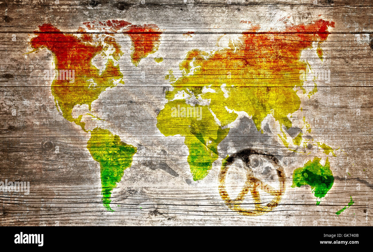 La paix bois wooden board Banque D'Images