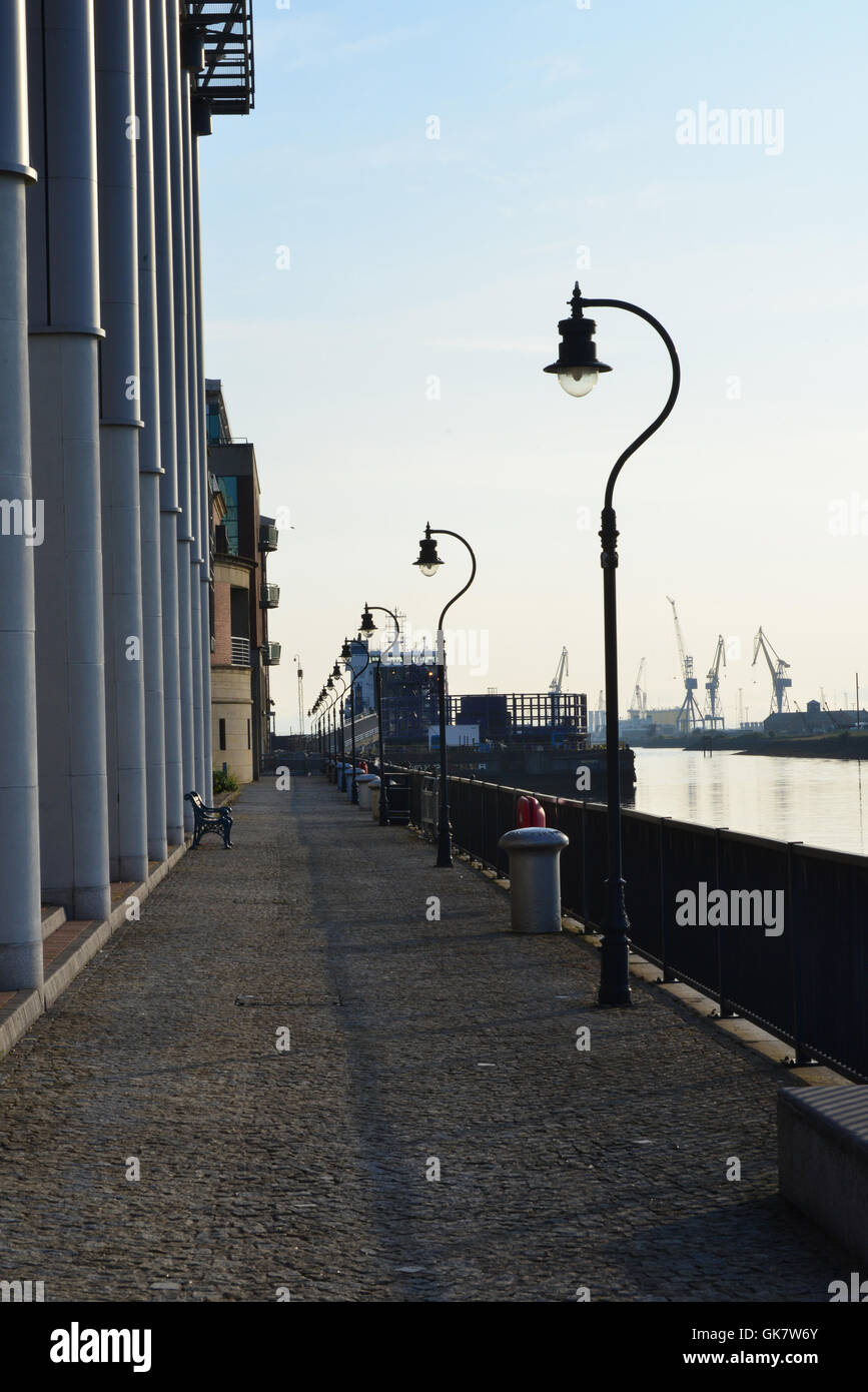 Belfast bord de mer autour de la place des actions de grâces Banque D'Images