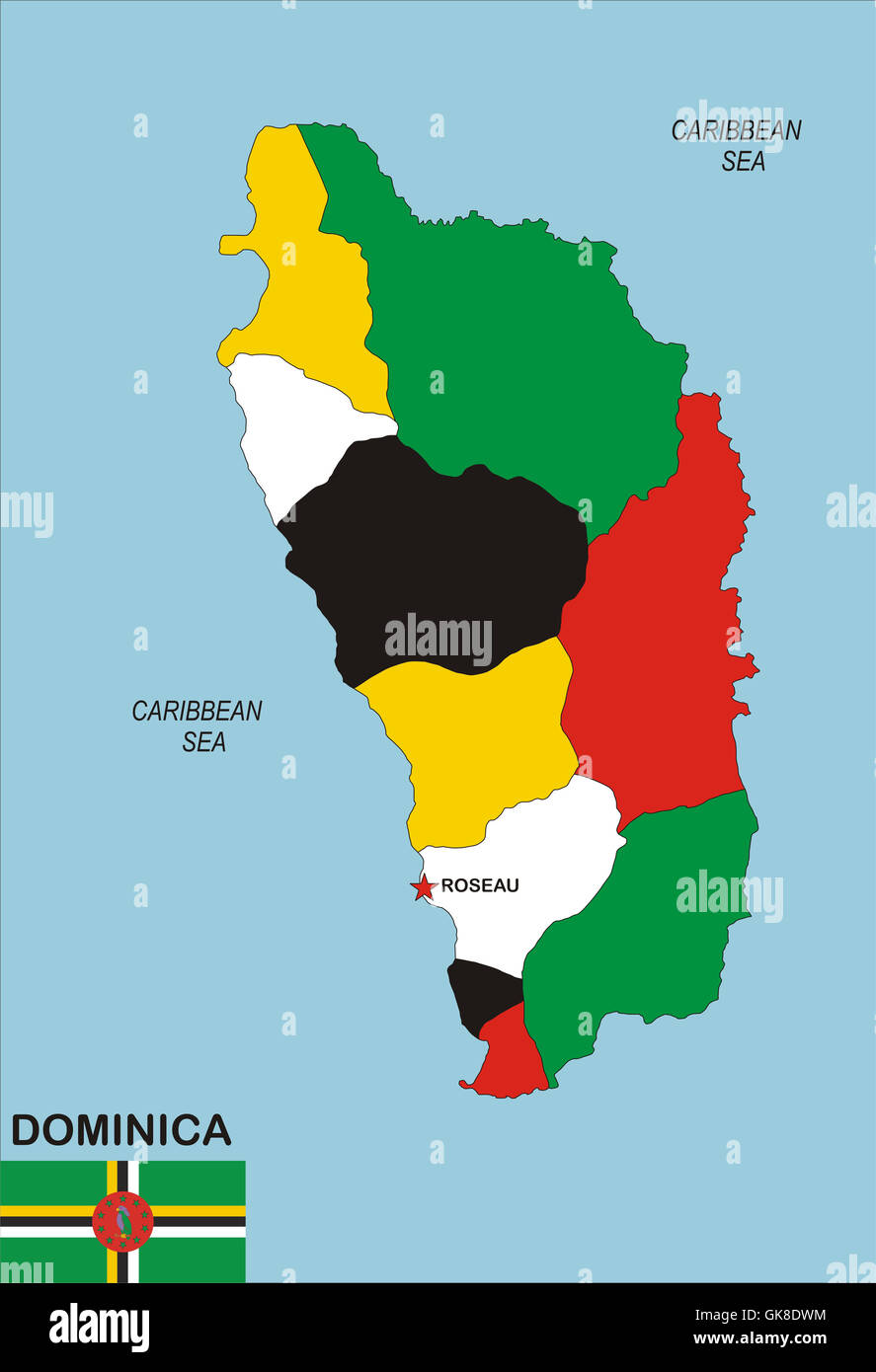 Carte De La Dominique Photo Stock Alamy