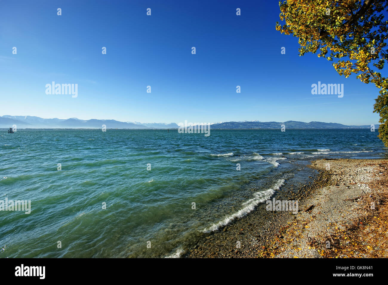 L'eau salée du lac de Constance alpes Banque D'Images