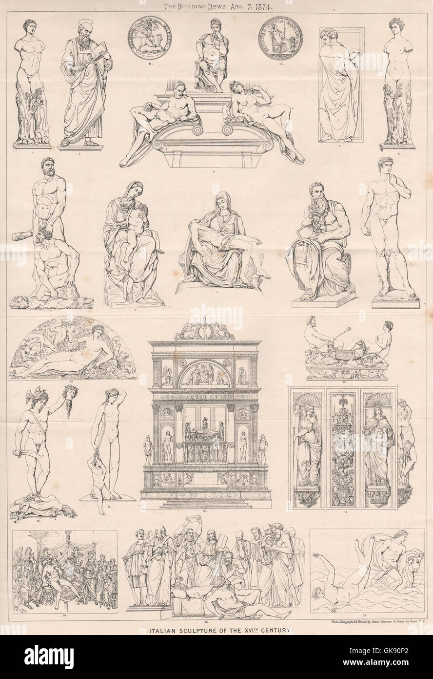 La sculpture italienne xvième. Siècle. L'Italie, l'ancien 1874 Banque D'Images