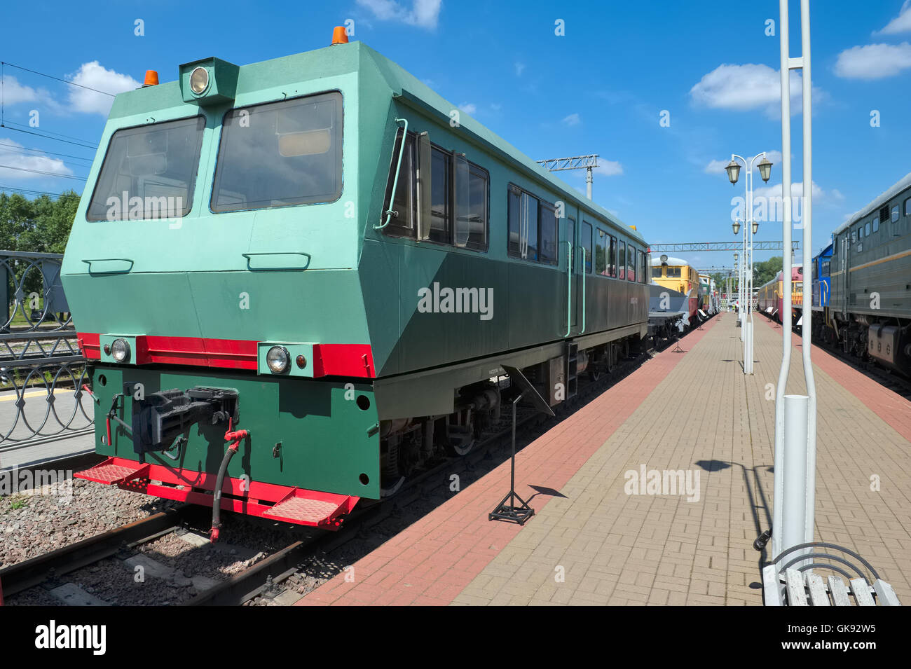 Musée de transport ferroviaire de la gare de Moscou, autorail diesel AMD-defectoscopic Z-001, publié en 1999 Banque D'Images