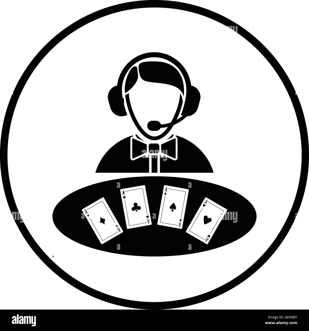 L'icône Casino dealer. Cercle mince de conception. Vector illustration. Illustration de Vecteur