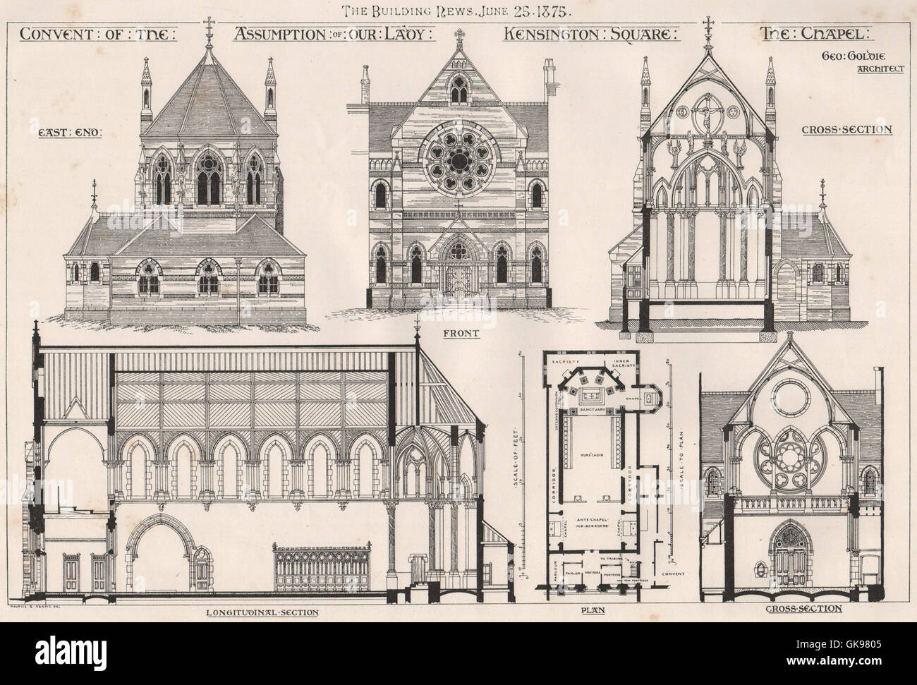 Couvent de l'Assomption de Notre-Dame, Kensington Square ; Archt, 1875 Goldie Geo Banque D'Images