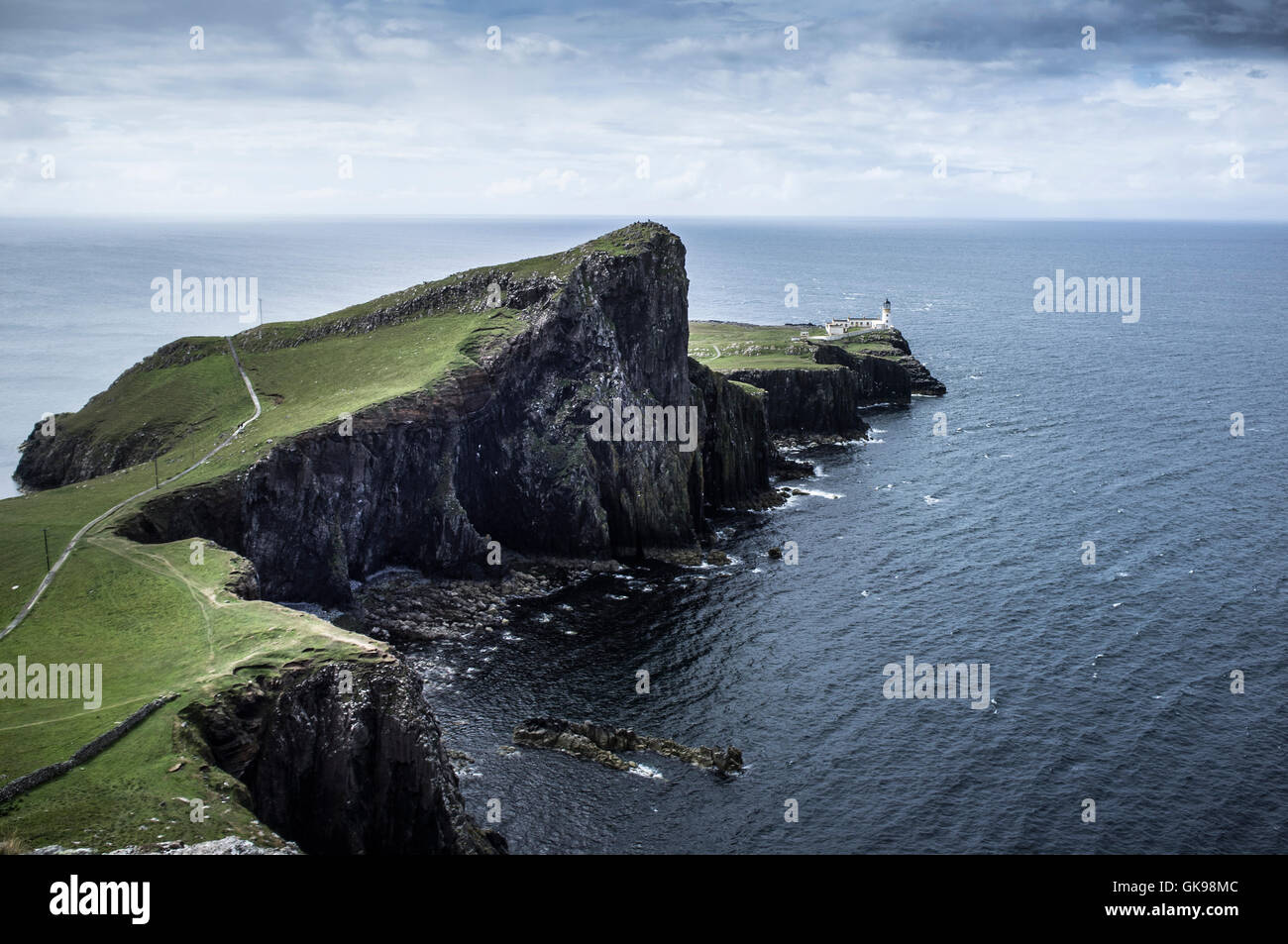 Neist Point Lighthouse, la plus occidentale de l'île de Skye, Hébrides en Écosse Banque D'Images