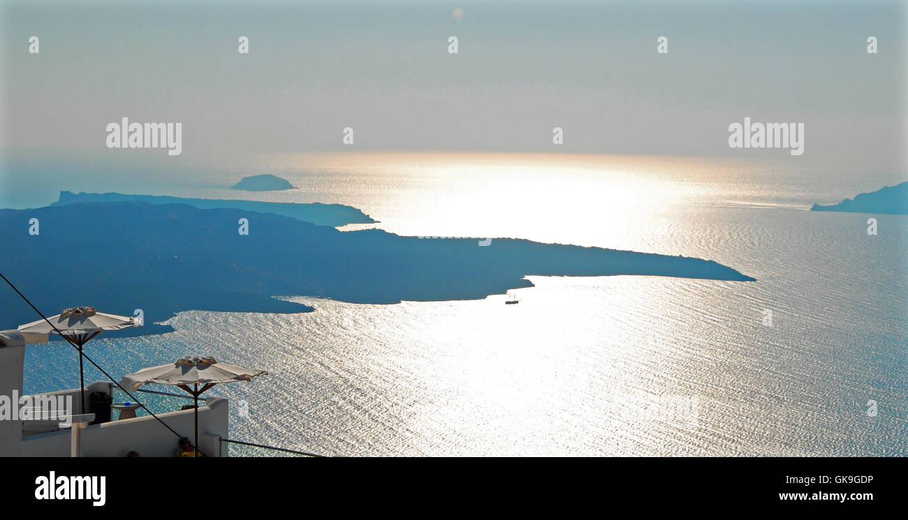 Coucher du soleil Grèce isle Banque D'Images