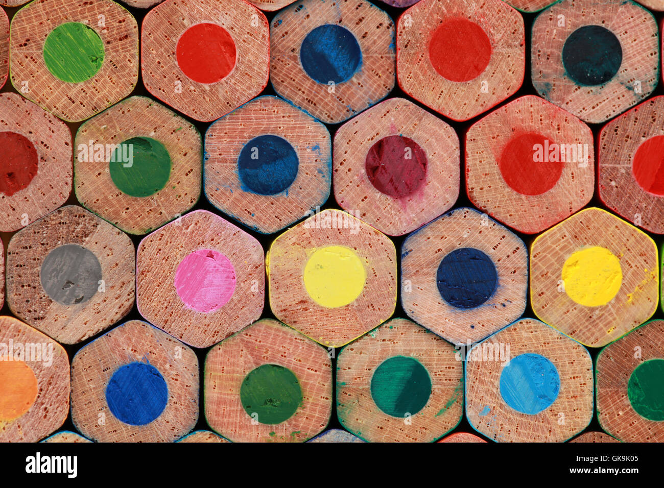 Dessous de crayons de couleur Banque D'Images