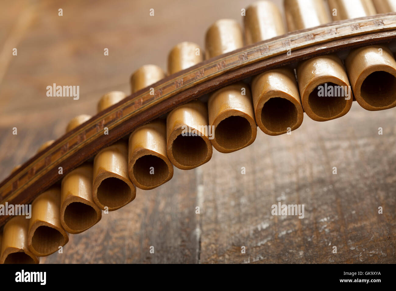 Instrument flûte de Pan close up Banque D'Images