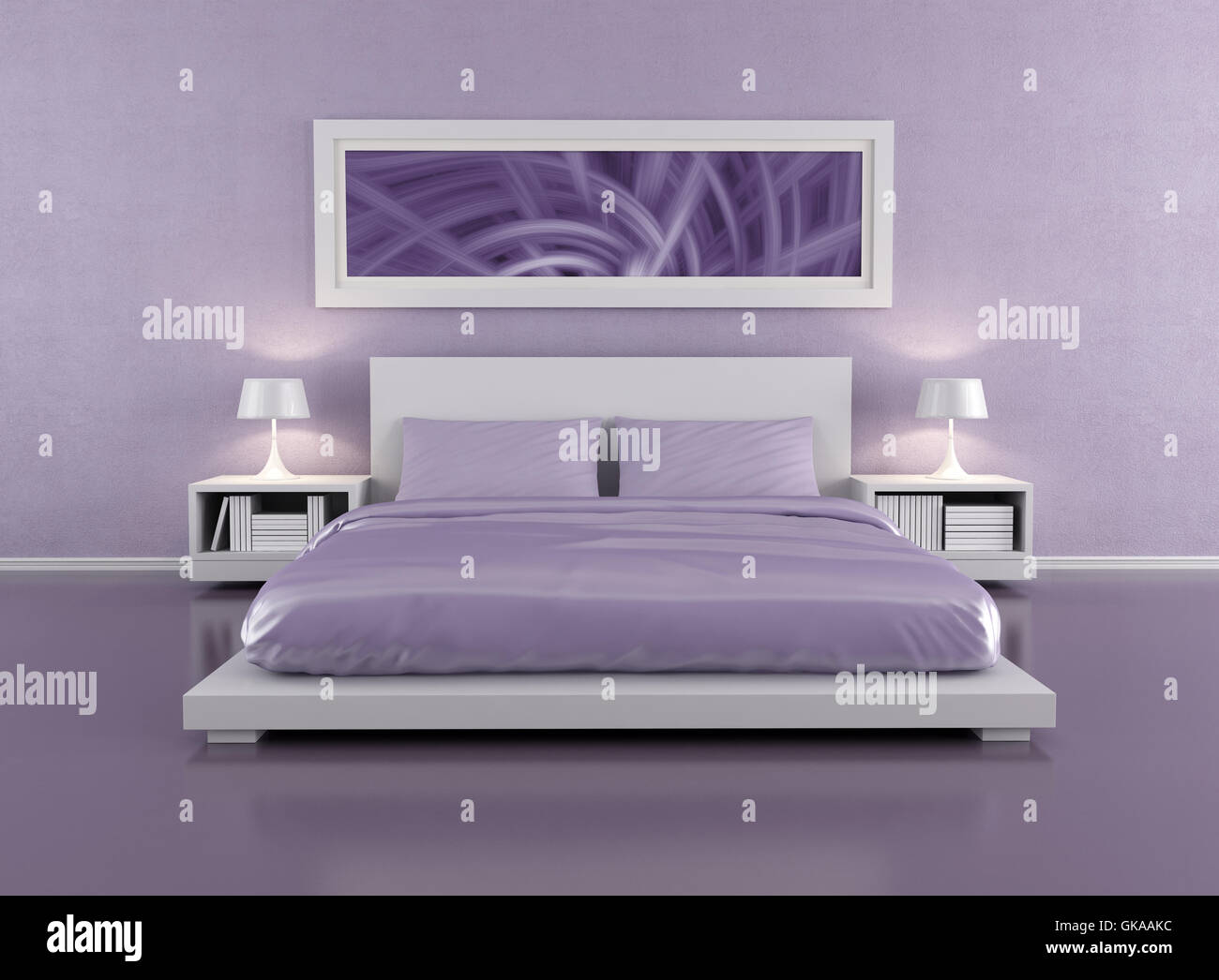 Violet lit meubles Banque D'Images