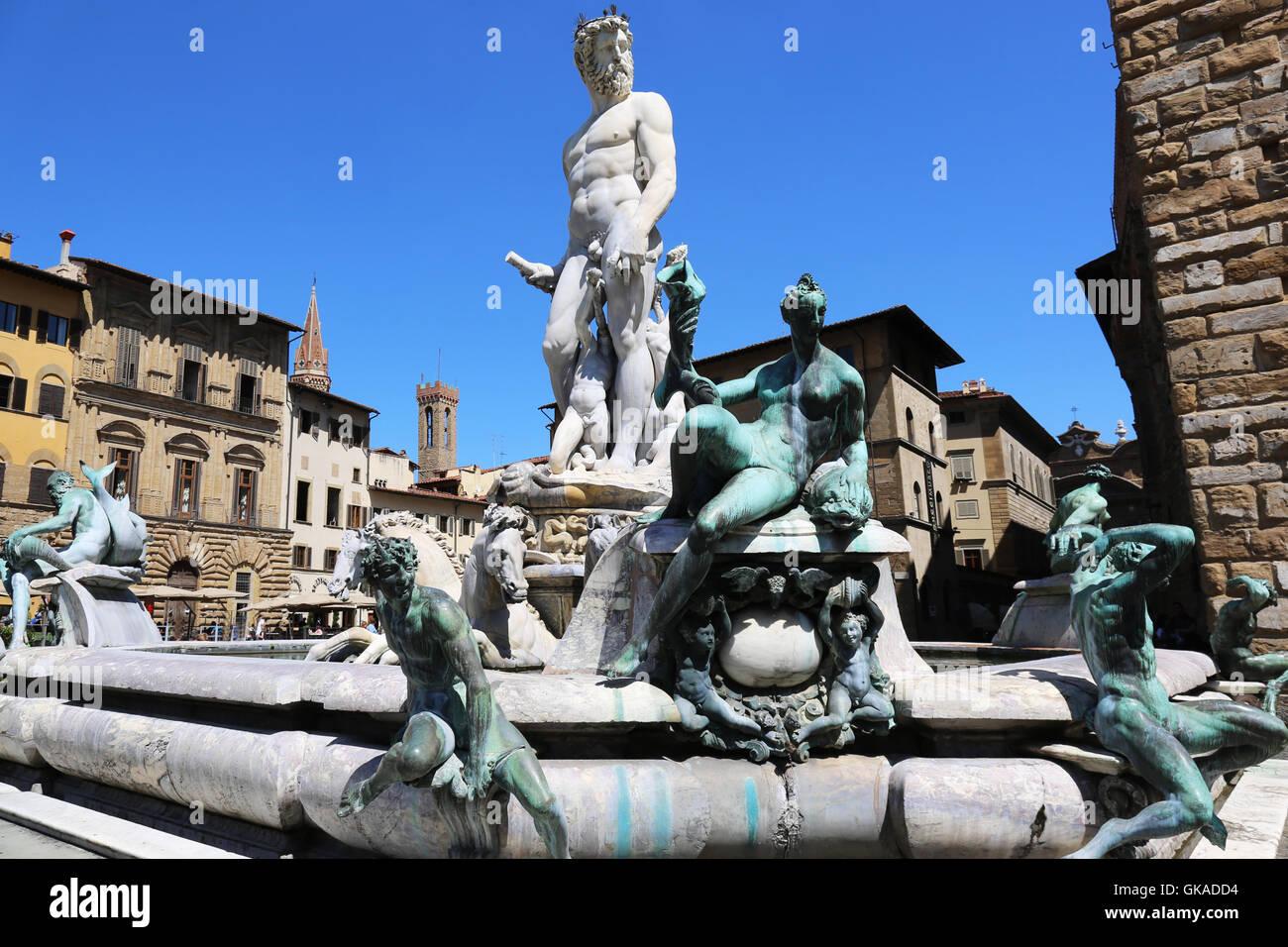 Florence piazza horse Banque D'Images