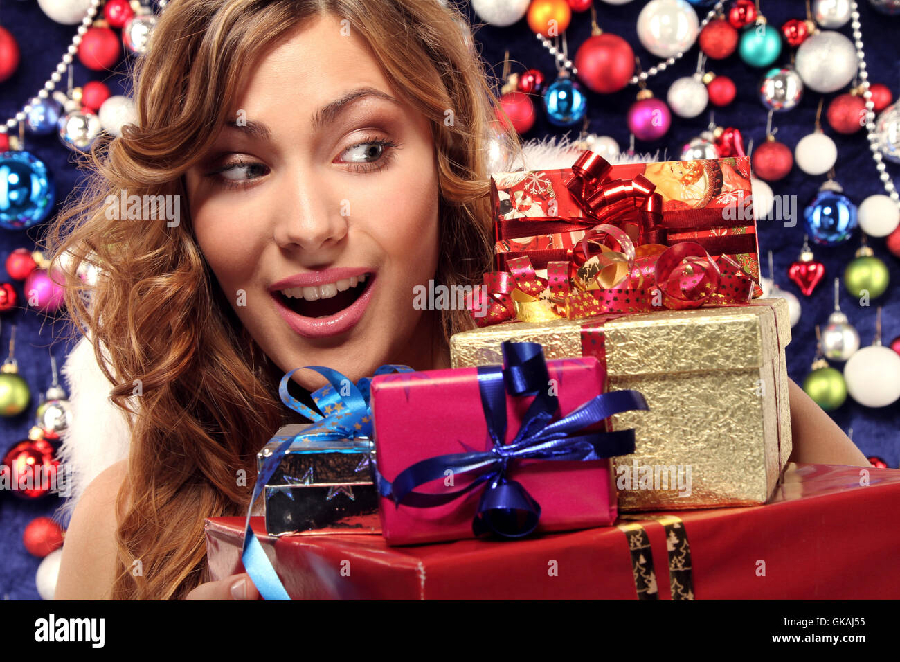 Femme de couleur bleu Banque D'Images