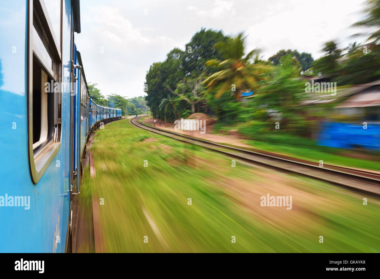Voyageant en train, Sri Lanka Banque D'Images