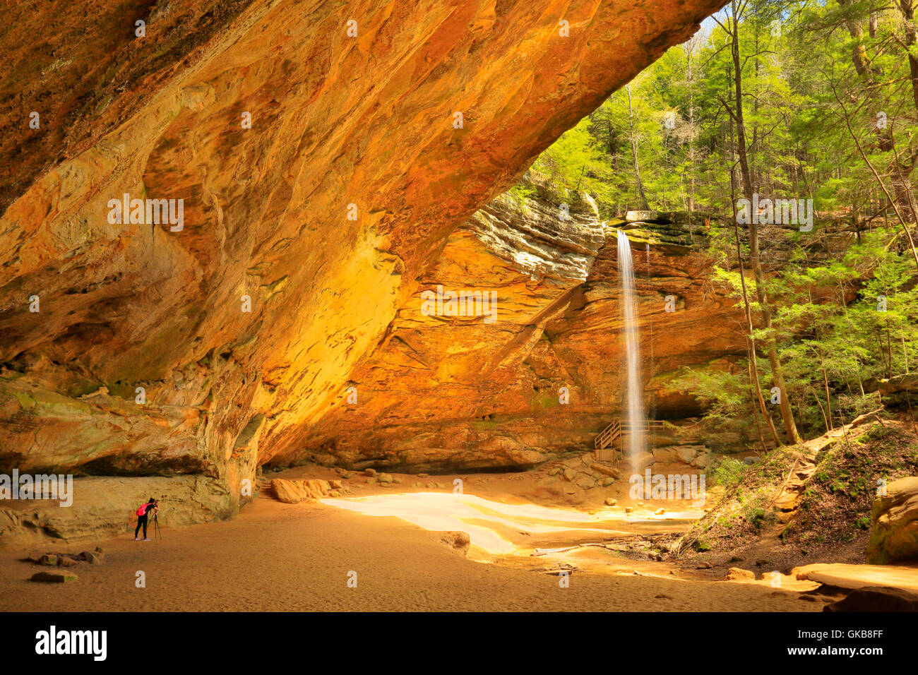 Ash Cave, parc d'État de Hocking Hills, Logan, Ohio, USA Banque D'Images