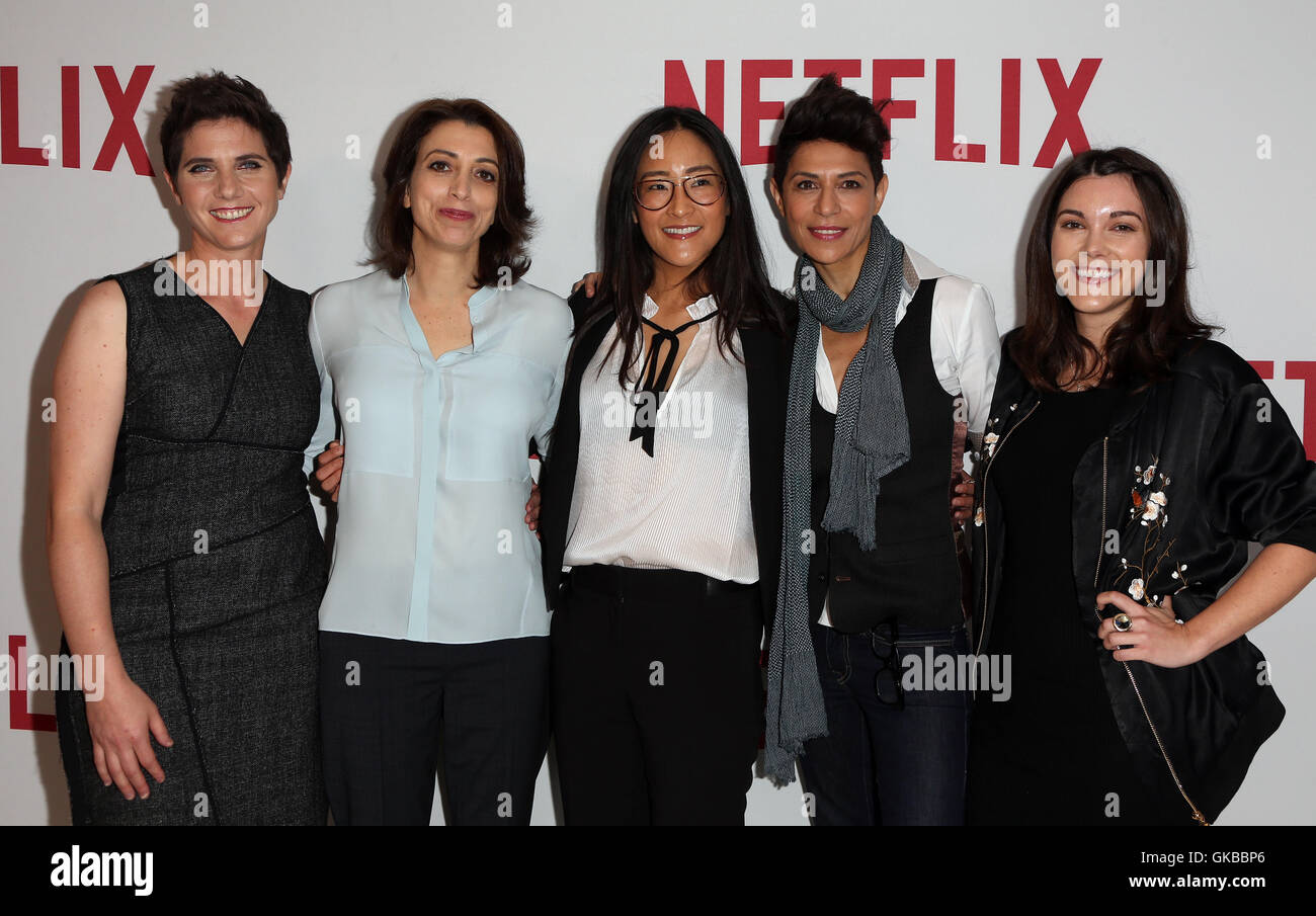 Les Rebelles de Netflix et de l'article Déjeuner Breakers et célébrer le panneau de femmes avec Netflix : Abby Fuller, Moira démos, Lisa Nishimura, Dominique Crenn, Laura Ricciardi Où : Los Angeles, California, United States Quand : 14 mai 2016 Banque D'Images