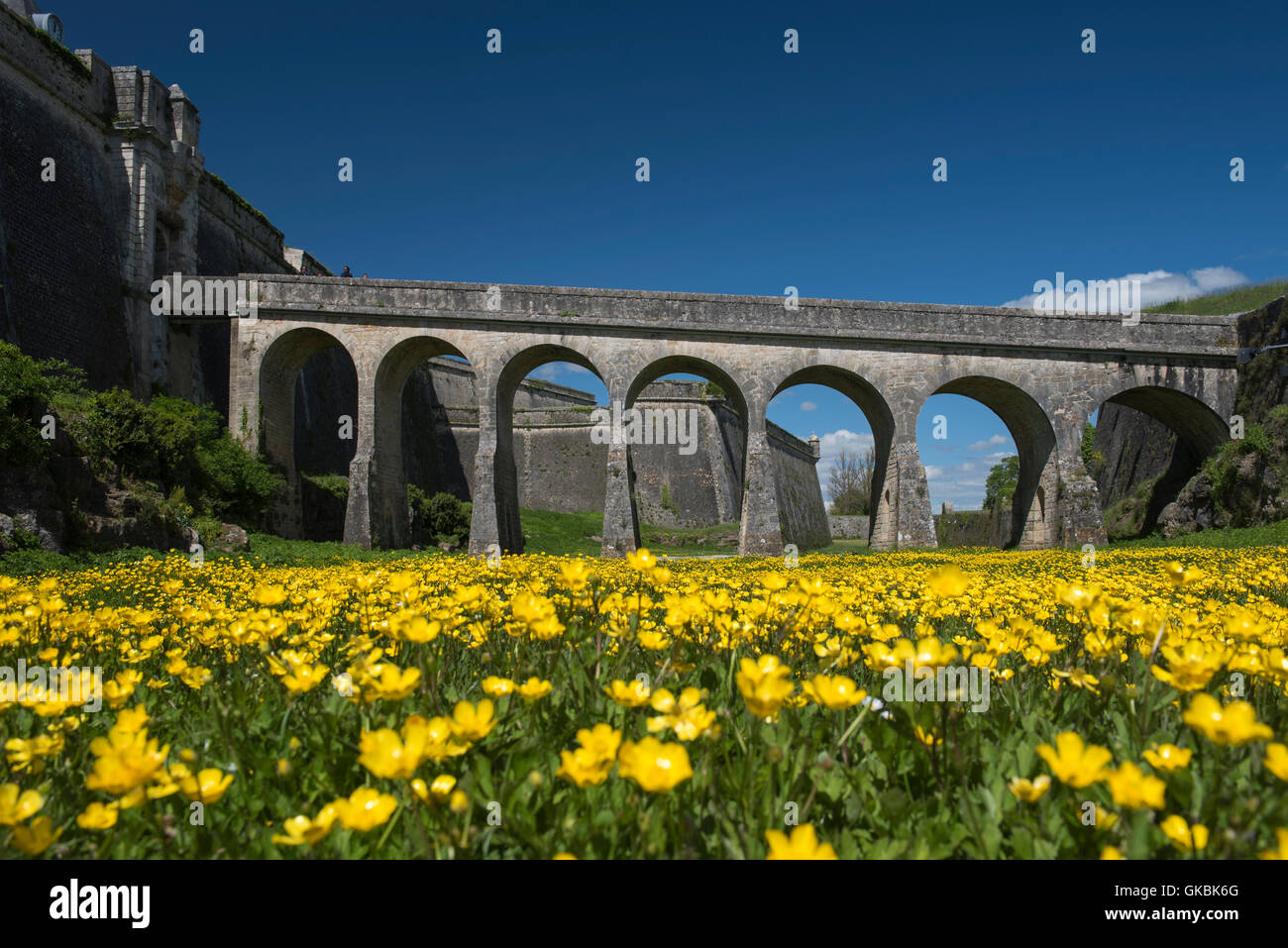 Entrée de la Citadelle de Blaye, site du patrimoine mondial de l'UNESCO sur la rive de l'estuaire de la Gironde, France Banque D'Images