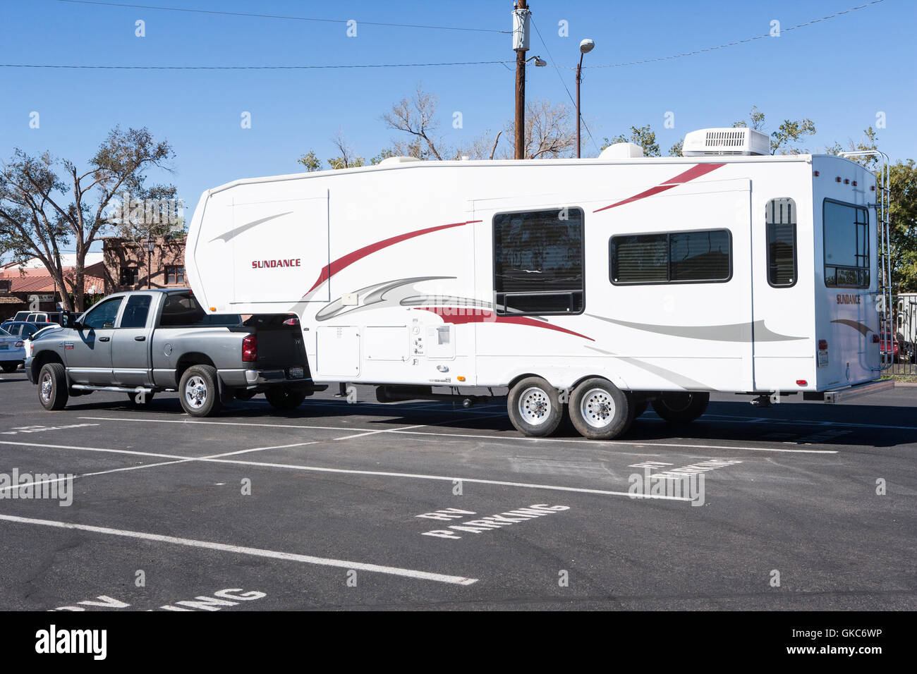 Grand R.V. ou véhicule récréatif en Arizona USA Banque D'Images