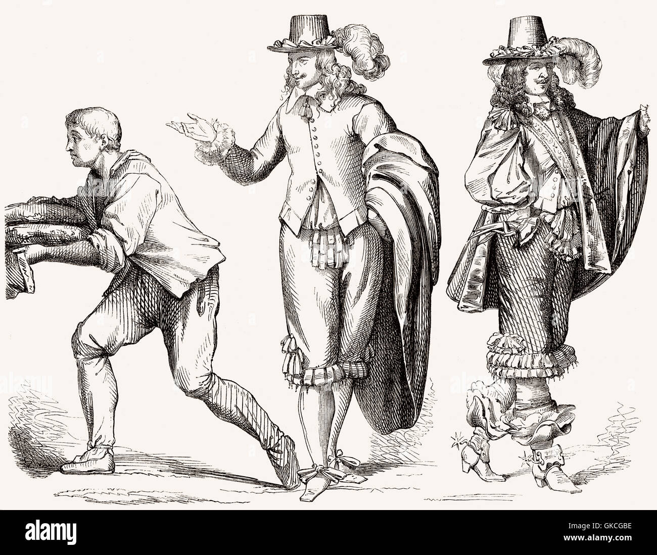 Costumes français, style galant, 17e siècle Banque D'Images