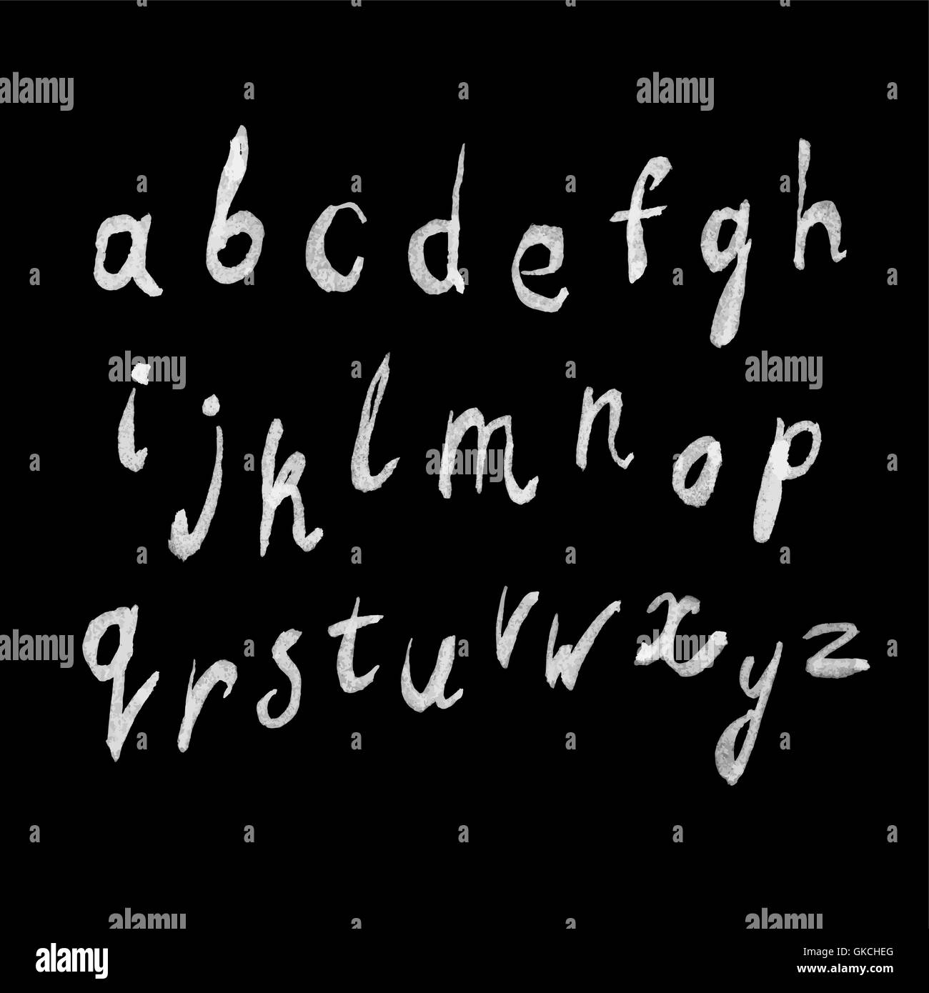 Peinture blanche alphabet dessiné à la main sur tableau noir Illustration de Vecteur