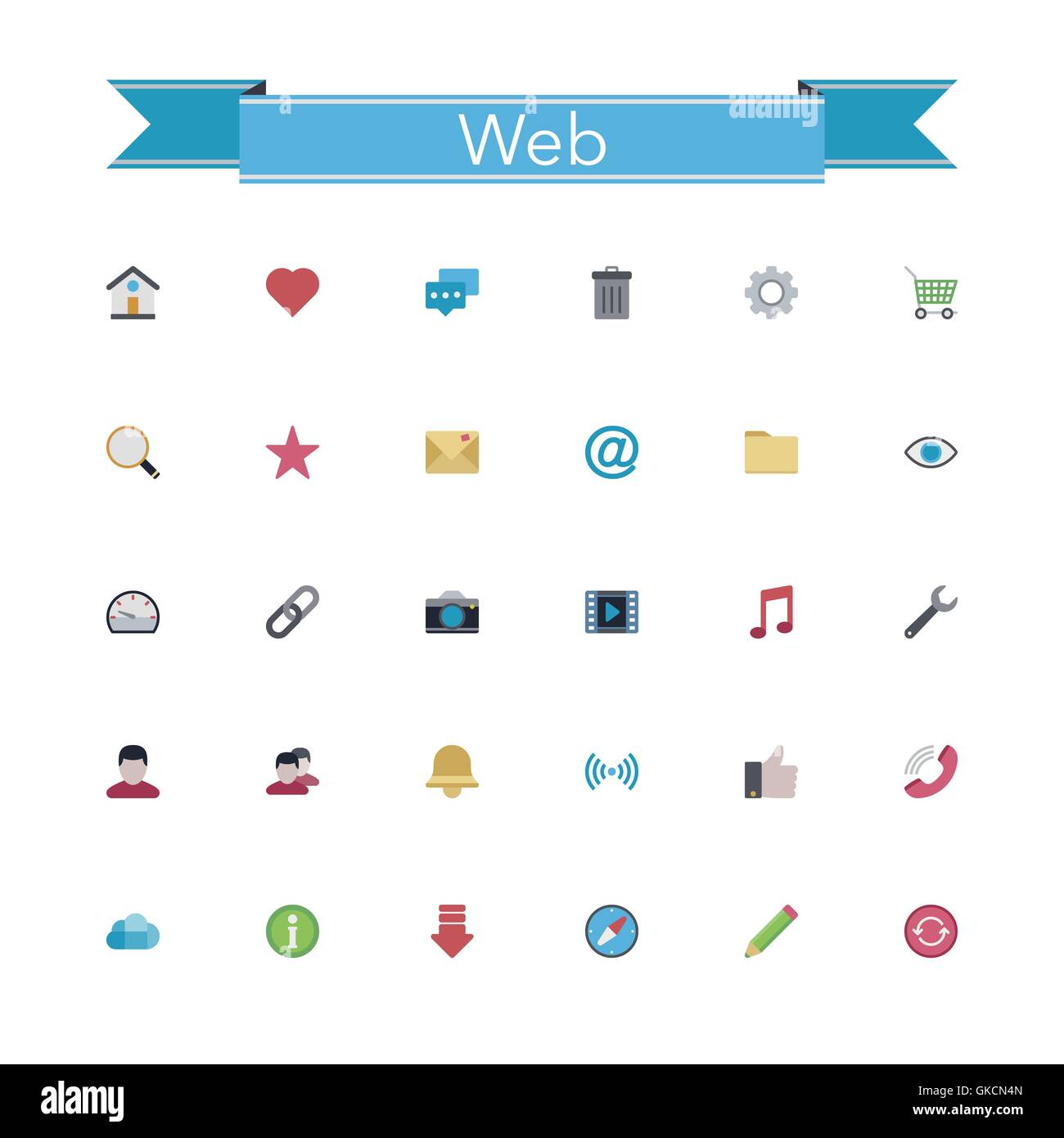 Web Icons plat Illustration de Vecteur