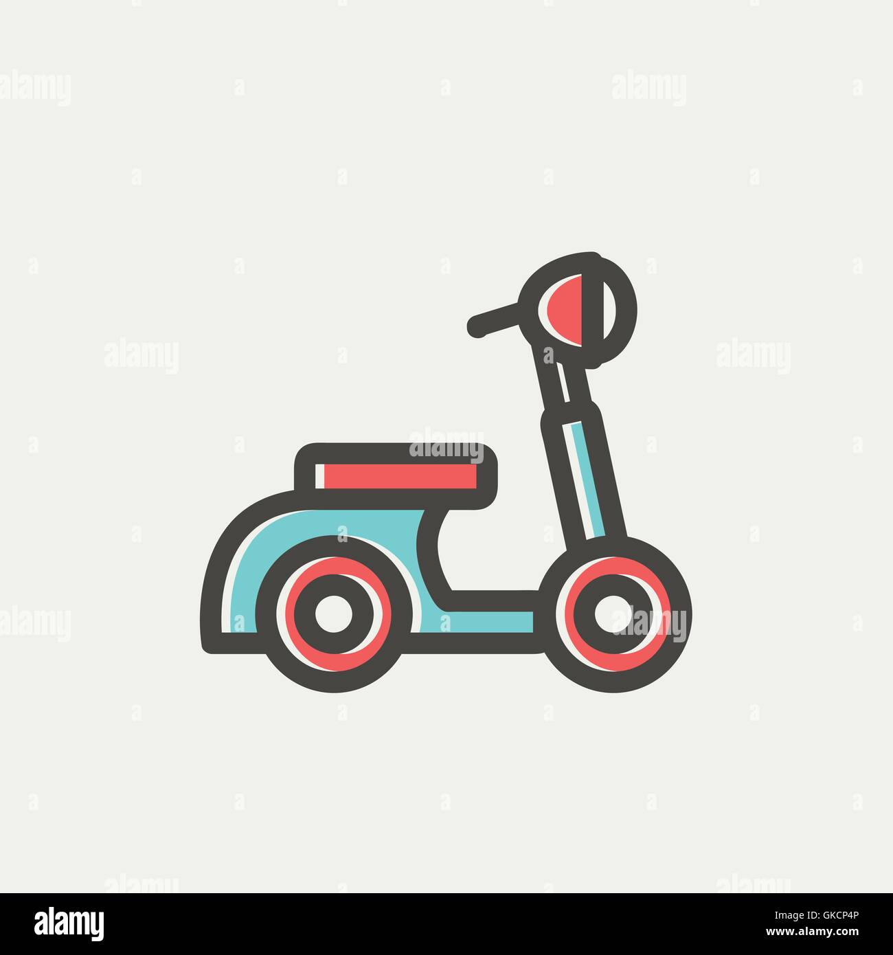 L'icône de la ligne mince scooter Illustration de Vecteur