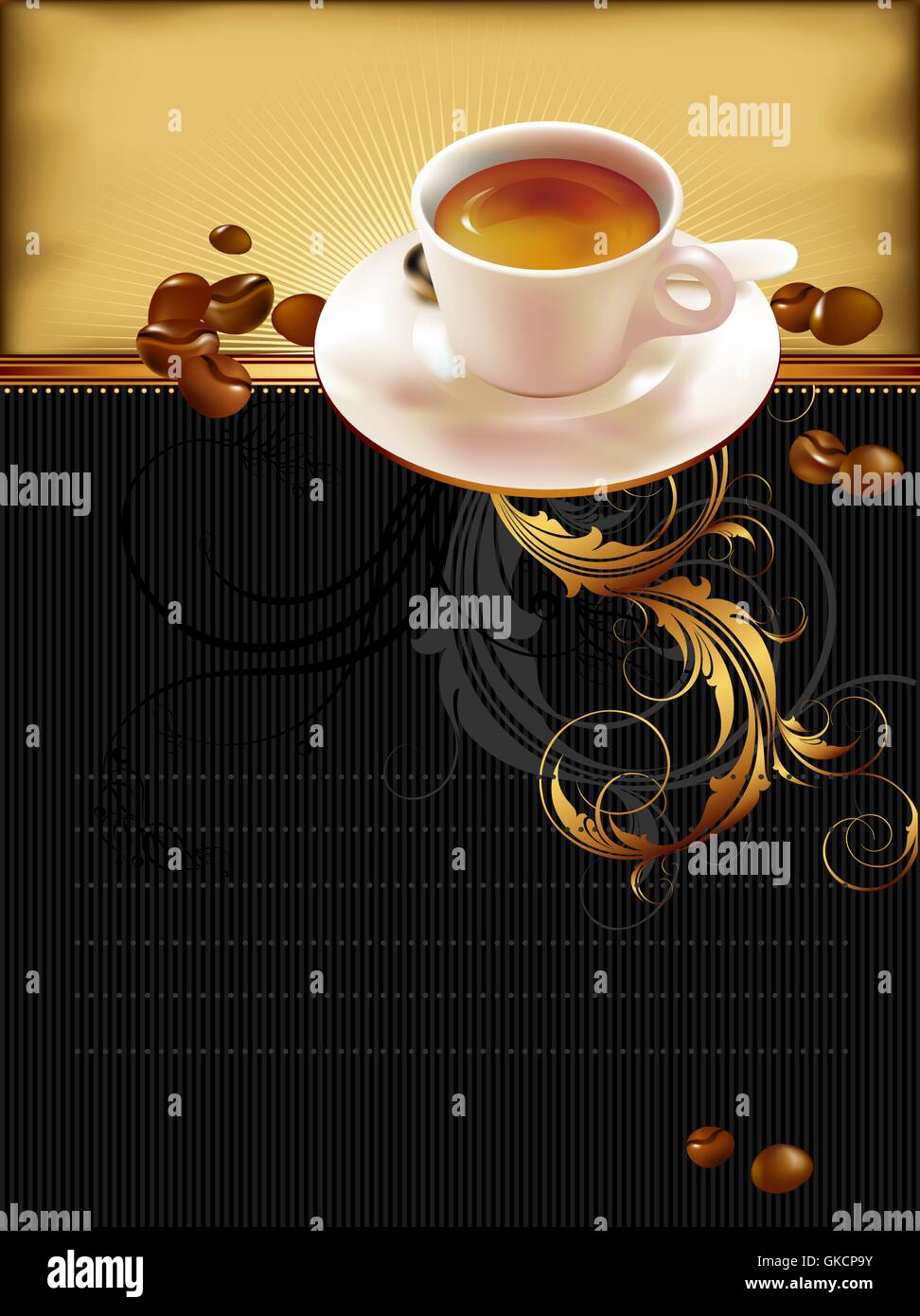 Tasse de café avec des éléments Illustration de Vecteur