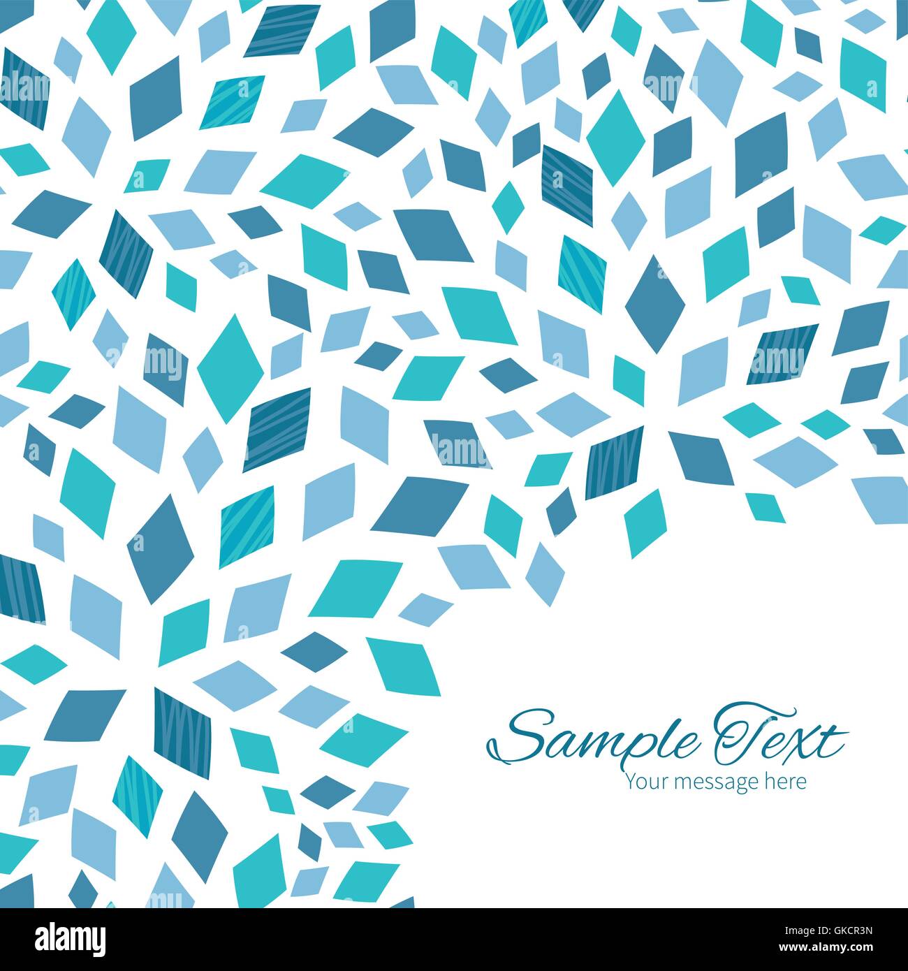 Texture mosaïque bleu vecteur de fond d'angle du châssis Illustration de Vecteur