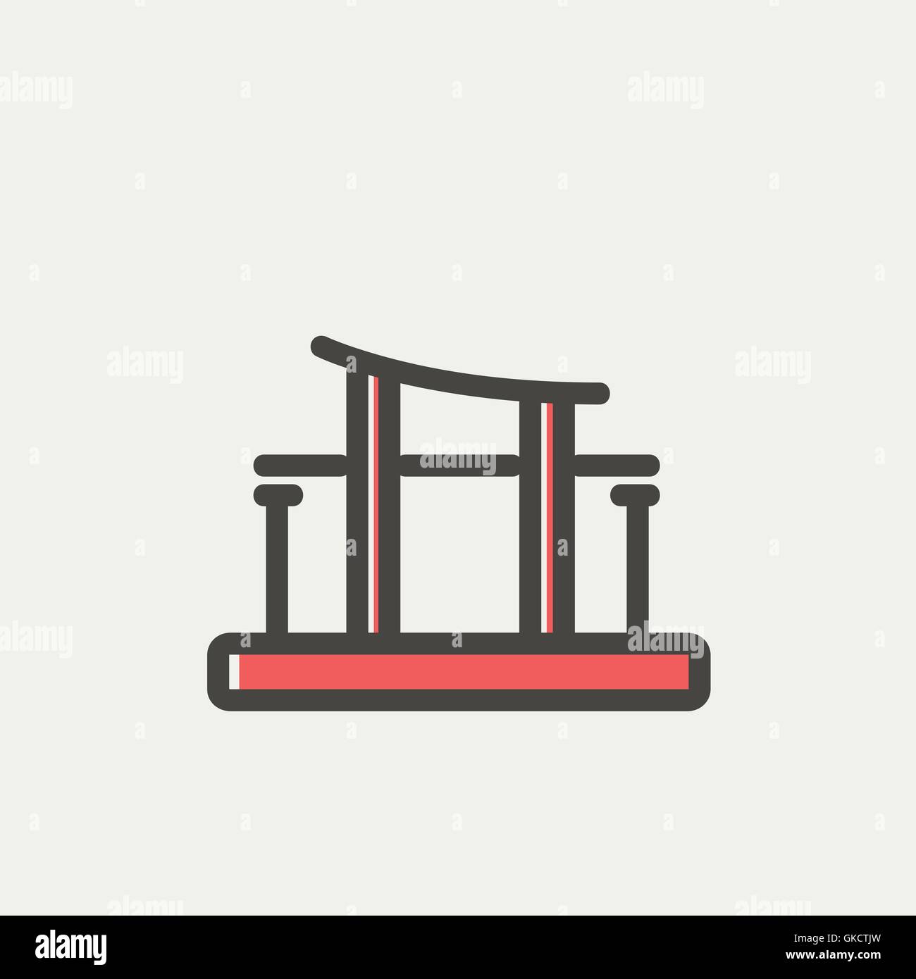 L'icône de la ligne mince porte célèbre Illustration de Vecteur