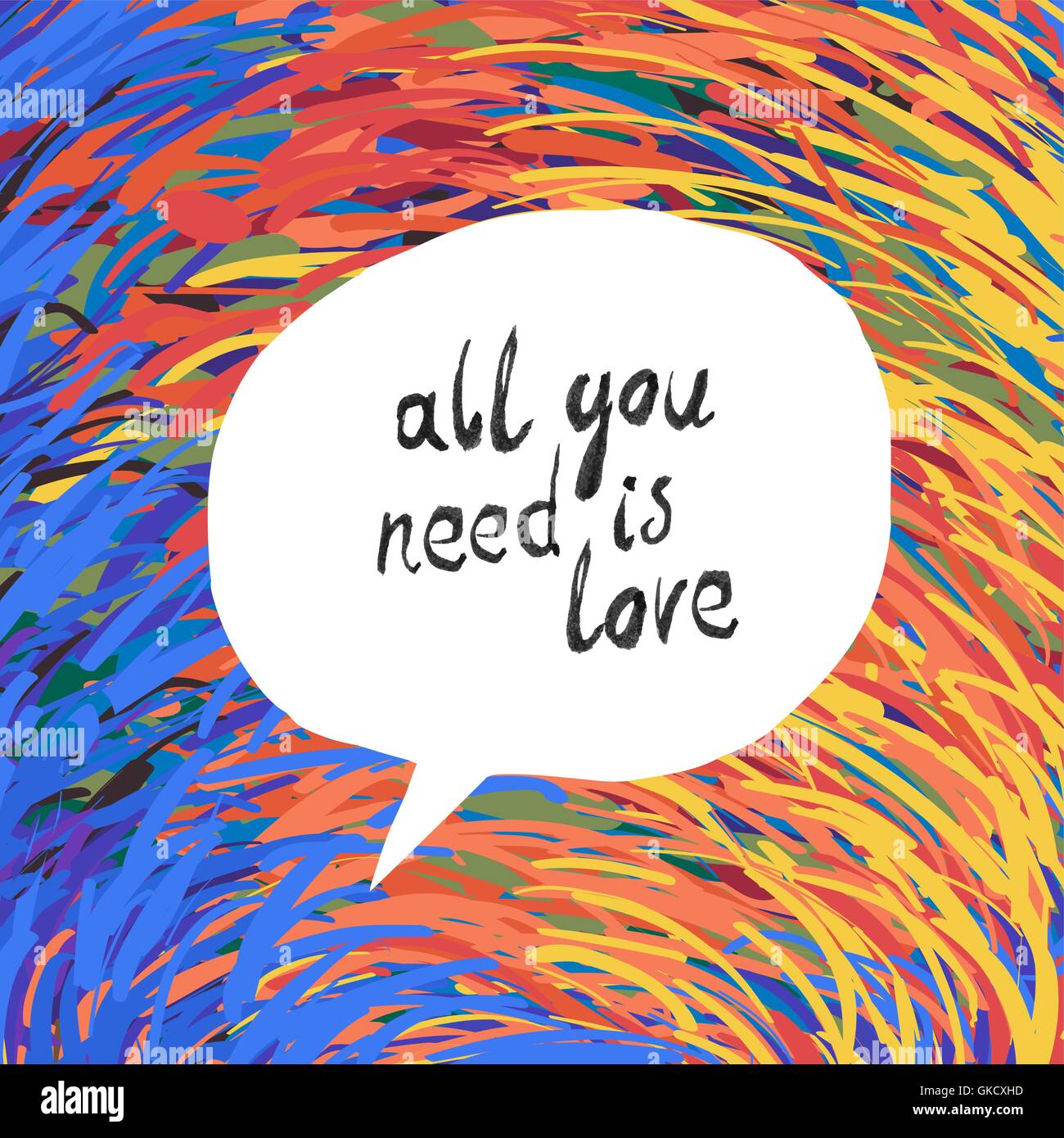 Tout ce qu'il vous faut, c'est l'amour Poster Illustration de Vecteur