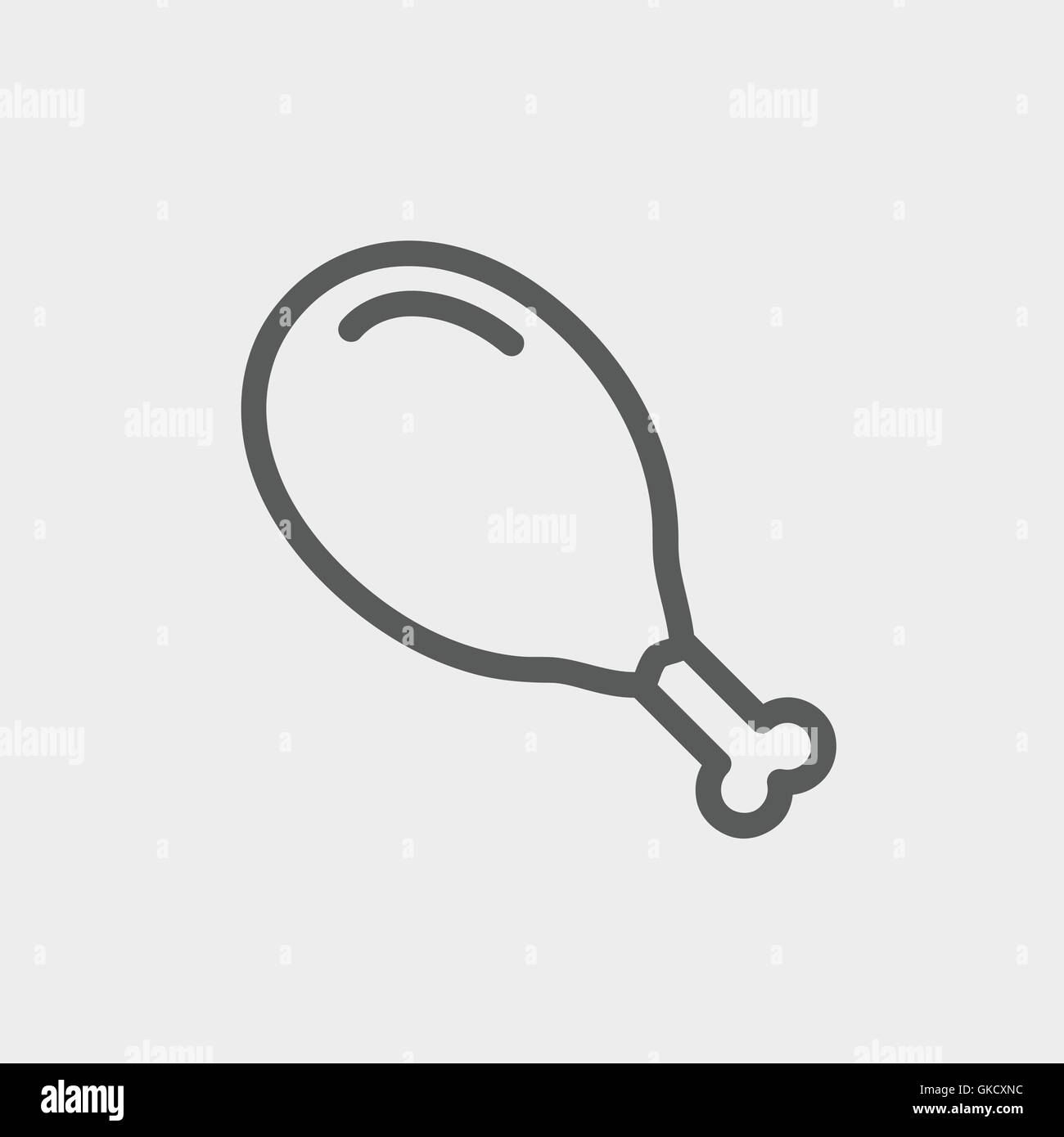 L'icône de la ligne fine cuisse de poulet Illustration de Vecteur