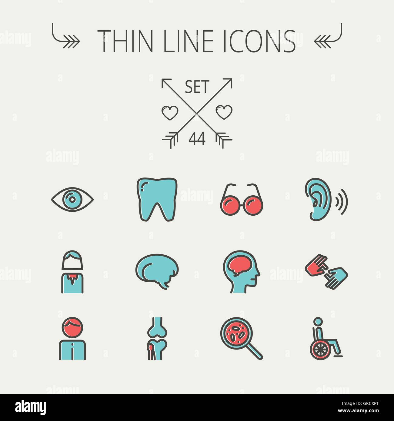Médicament fine ligne icon set Illustration de Vecteur