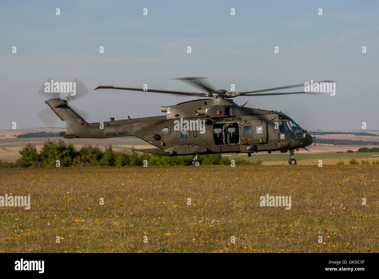 Commando de la Royal Navy (CHF) Force d'Hélicoptères Agusta Westland AW101 Merlin HC 411.3 · Banque D'Images