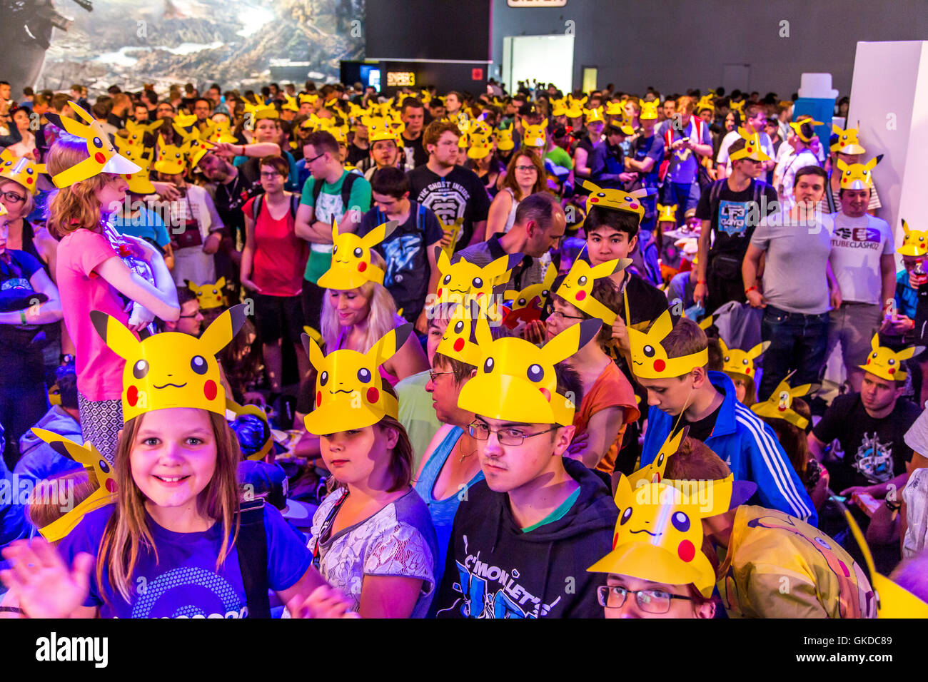 Gamescom 2016, jeux d'ordinateur juste à Cologne, Allemagne, Pokemon Rendez-fans à la Nintendo hall, Banque D'Images