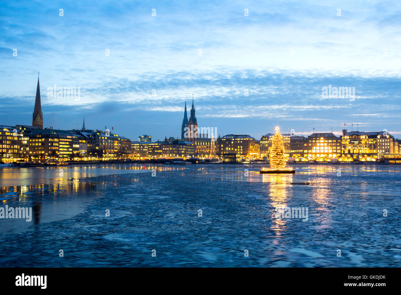 Hamburg Alster à Noël Banque D'Images