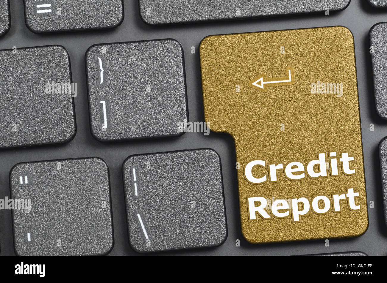 Rapport de crédit or touche au clavier Banque D'Images