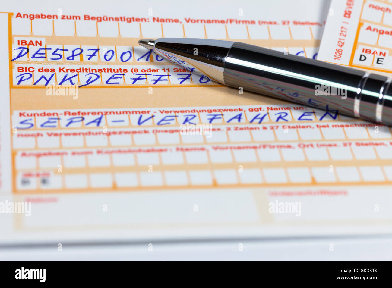 Transfert formulaire euro Banque D'Images