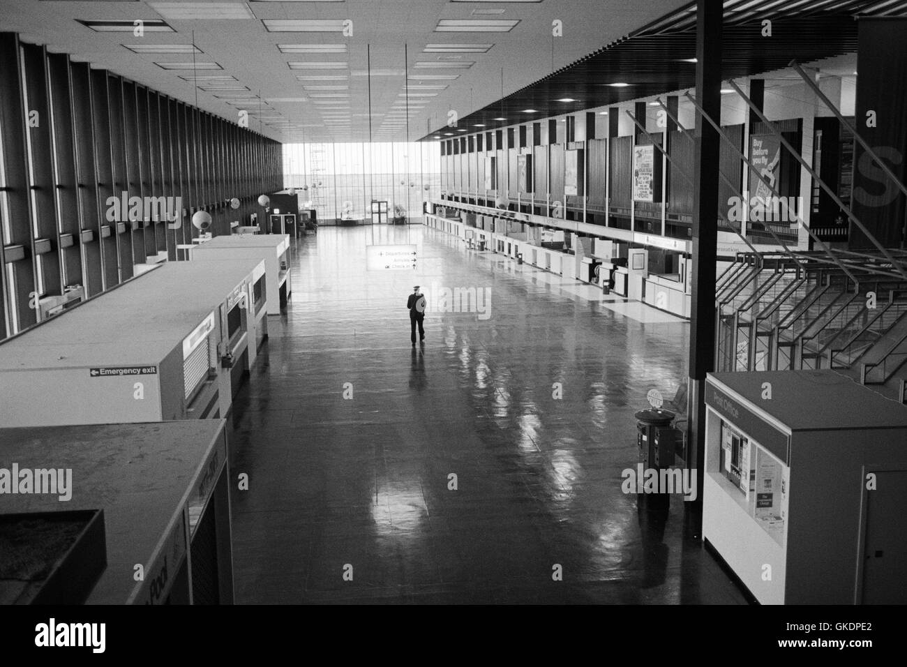 Samedi après-midi à l'aéroport de Prestwick désertes, 1991 Banque D'Images
