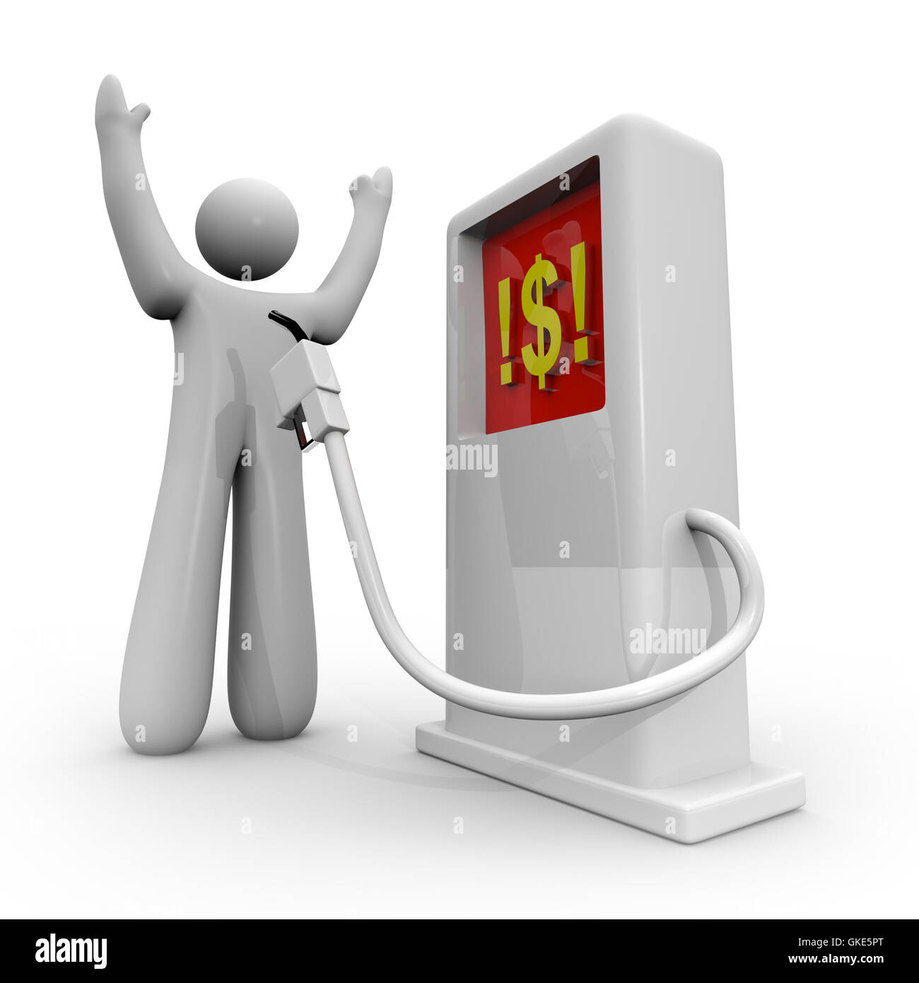 Stick-Up au niveau de la pompe à carburant Banque D'Images