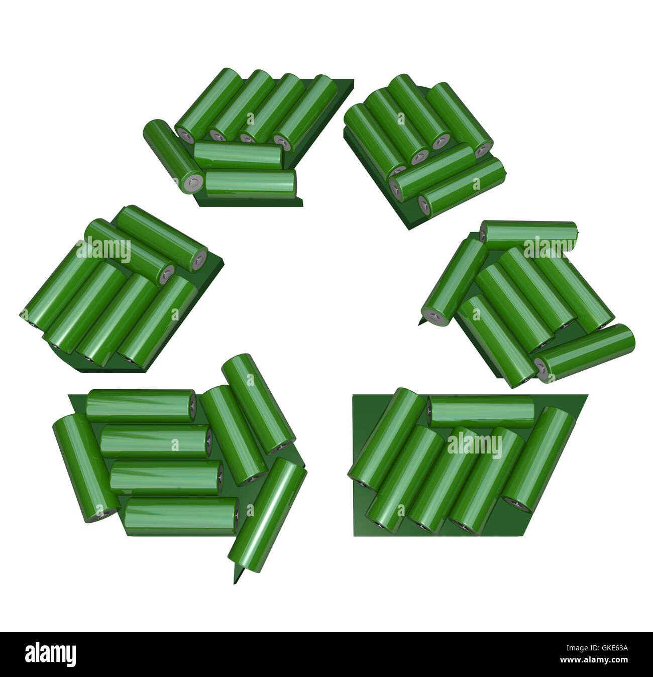 Symbole de recyclage fait de batteries Banque D'Images