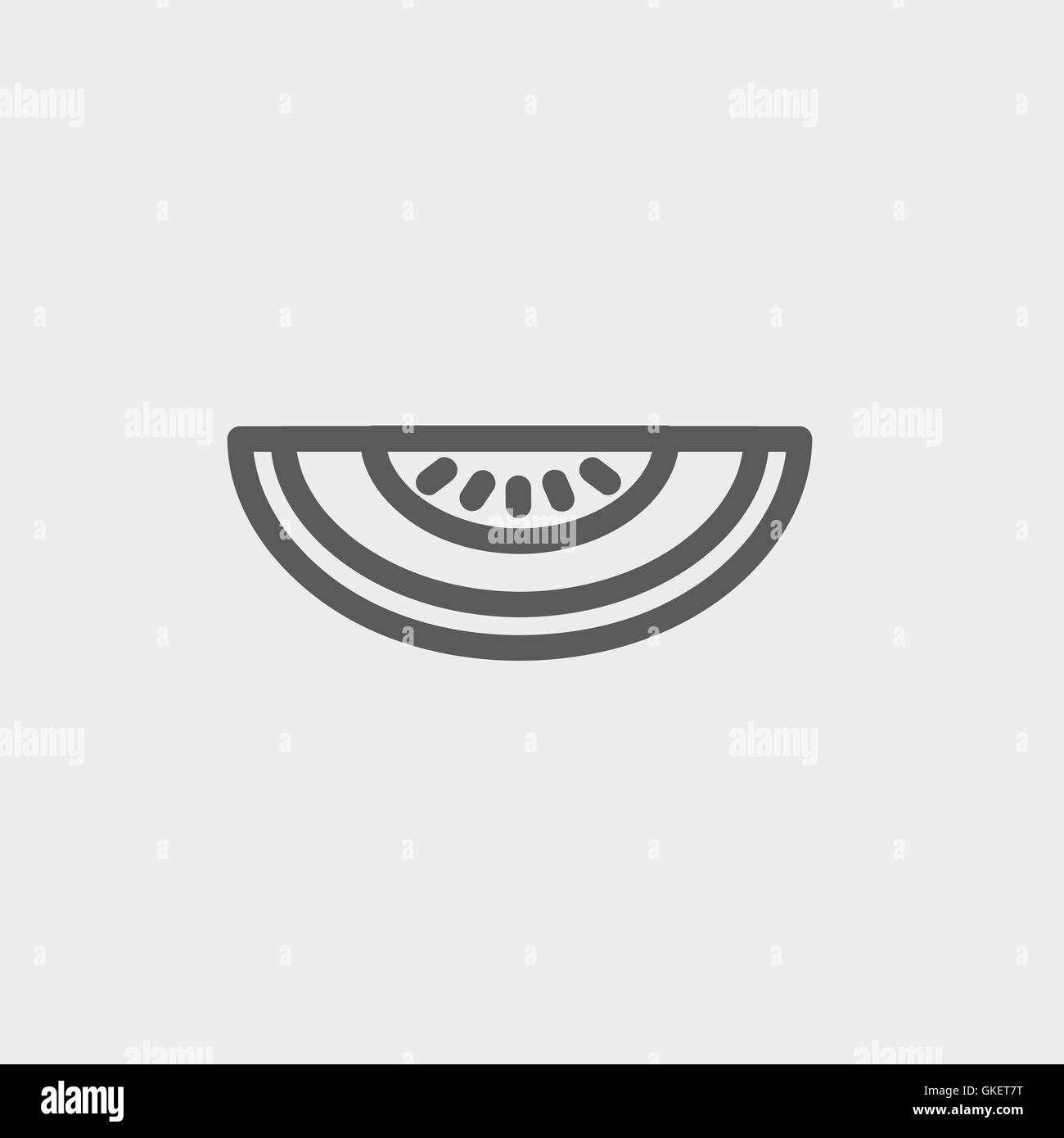 L'icône de la ligne mince melon Illustration de Vecteur