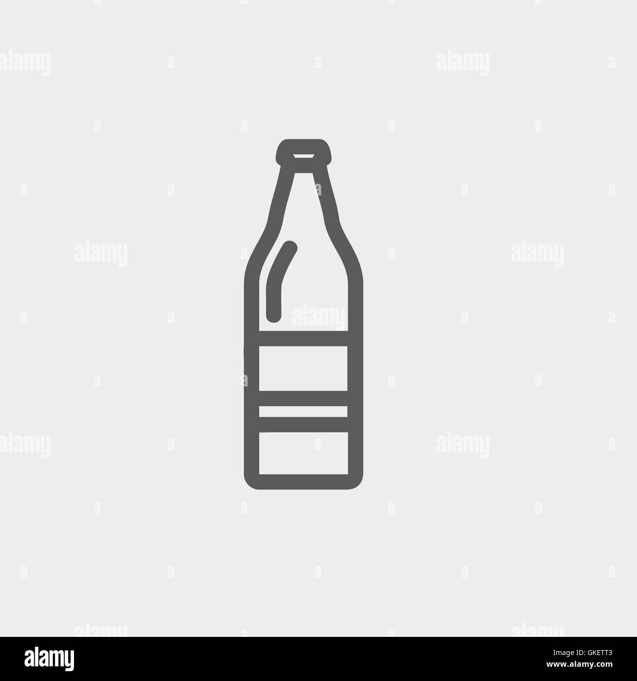 L'icône de la ligne fine bouteille de soda Illustration de Vecteur