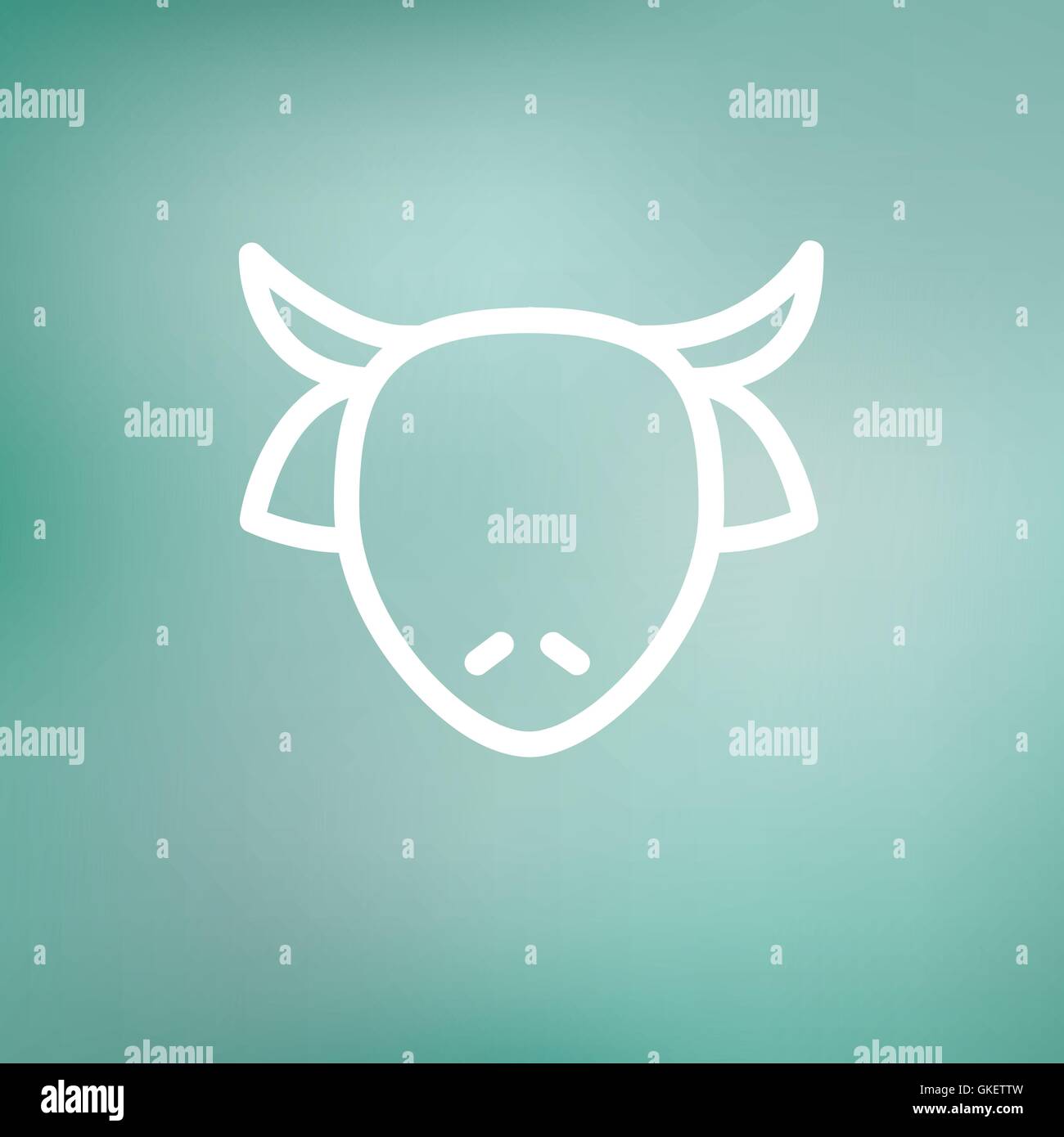 L'icône de la ligne mince de Cow Head Illustration de Vecteur