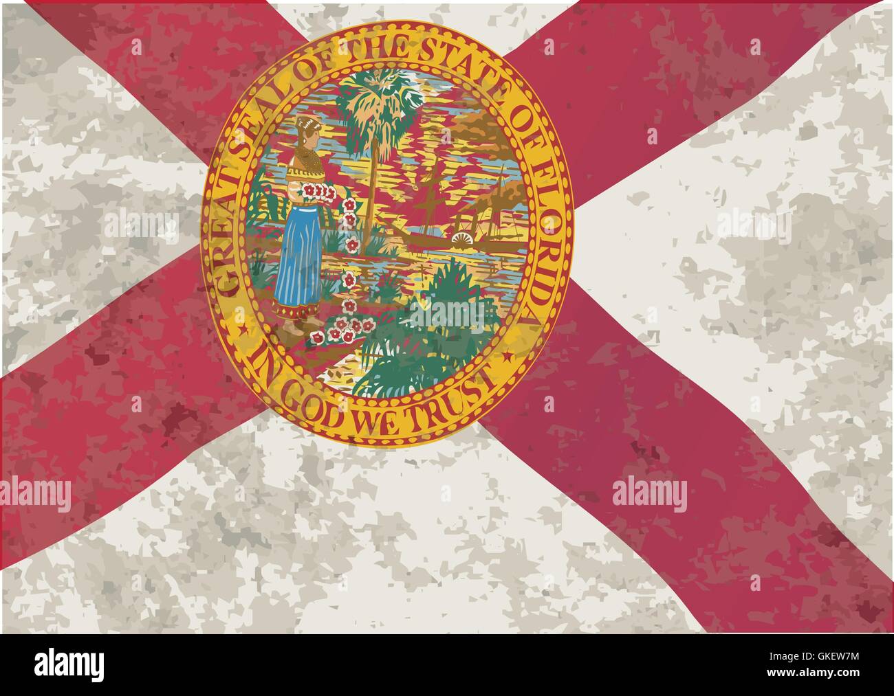 Florida State Flag Grunge Illustration de Vecteur
